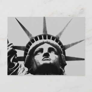 Carte postale Statue de Liberty en niveaux de gris