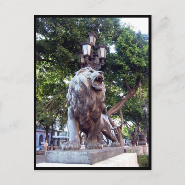 Carte Postale statue de lion havana (Devant)