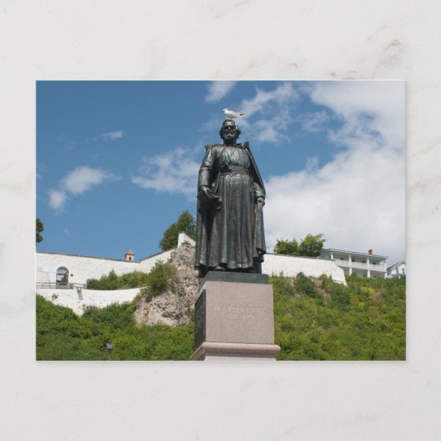 Carte Postale Statue de Marquette, île Mackinac, Michigan (Devant)