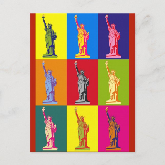 Carte Postale Statue de New York City Liberty Pop Art (Devant)