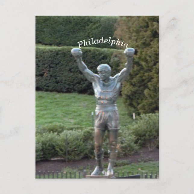 Carte Postale Statue de Philadelphie Rocky (Devant)