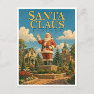 Carte Postale Statue de Santa Claus Indiana Santa GeoSaga