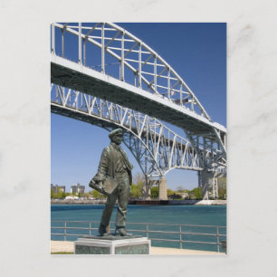 Carte Postale Statue de Thomas Edison de l'artiste local Mino