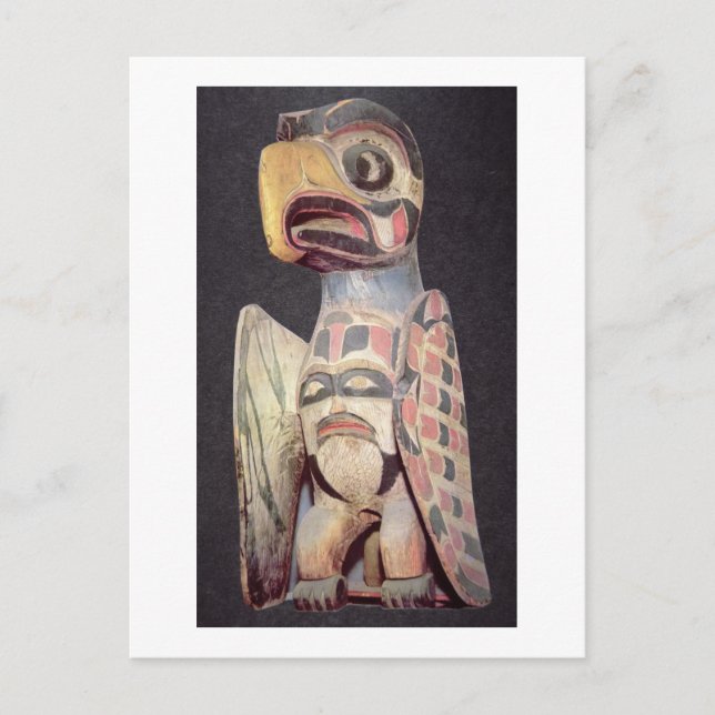 Carte Postale Statue de "Thunderbird" de Haida (bois peint) (Devant)