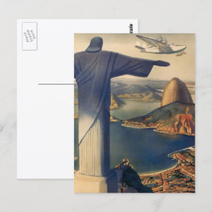 Carte Postale Statue du Christ Rédempteur, Rio De Janeiro, Brési