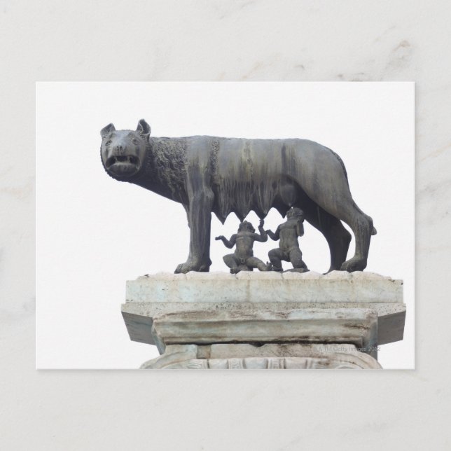 Carte Postale Statue du loup de capitoline (allaitement du loup  (Devant)