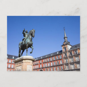 Carte Postale Statue du roi Philippe III sur la Plaza Mayor à Ma