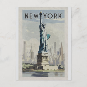 Carte Postale Statue du Vintage voyage de la liberté de New York