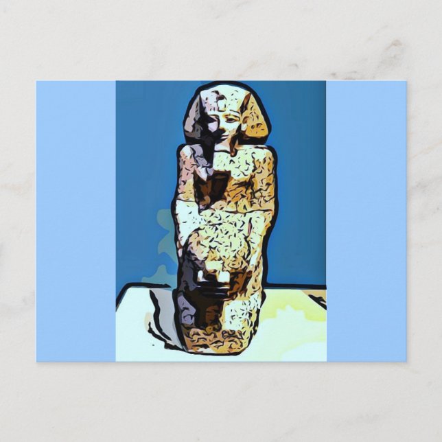 Carte Postale Statue égyptienne de dessin animé (Devant)