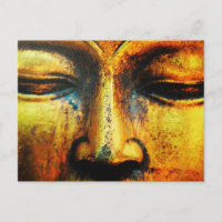 Statue en bronze d'or du visage des Bouddhas