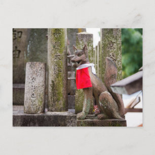 Carte Postale Statue Fox du Sanctuaire Fushimi Inari