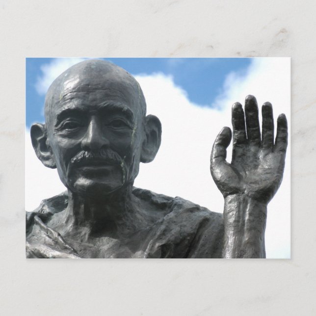 Carte postale Statue Gandhi - Citation Force (Devant)