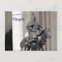 Statue guerrière en Mongolie Carré Sukhbaatar