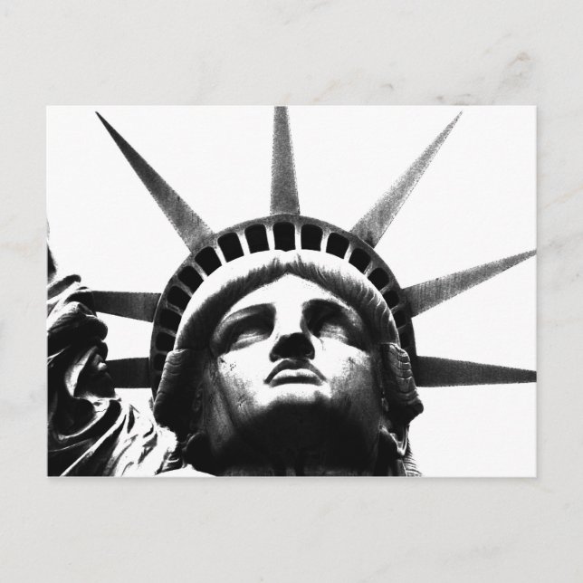 Carte Postale Statue noire et blanche de la Liberté (Devant)