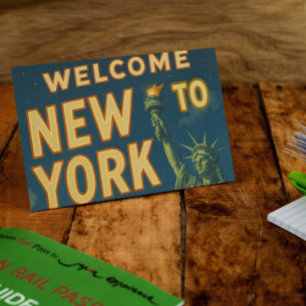 Carte Postale Statue rétro de la Liberté Art Vintage de New York