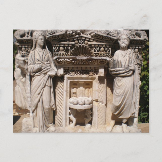 Carte Postale Statues anciennes en bas-relief (Devant)