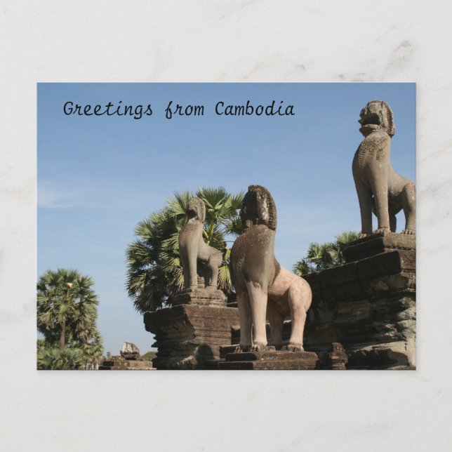 Carte Postale statues d'angkor (Devant)