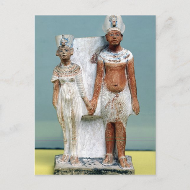 Carte Postale Statuette d'Amenophis IV et Nefertiti (Devant)
