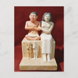 Carte Postale Statuette du nain Seneb et de sa famille