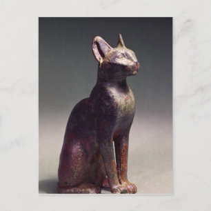 Carte Postale Statuette d'un chat avec boucles d'oreilles en or