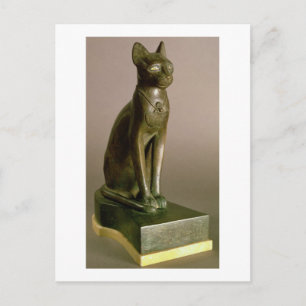 Carte Postale Statuette d'un chat représentant la déesse Bastet