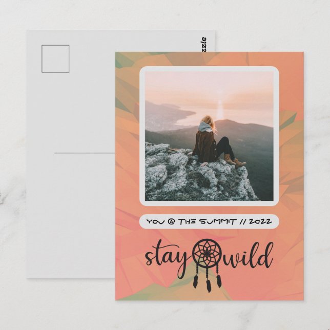 Carte postale Stay Wild Boho Photo (Devant / Derrière)