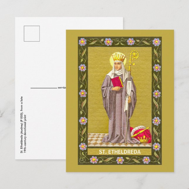 Carte postale Ste Etheldreda (Audrey) (P 003) (Devant / Derrière)