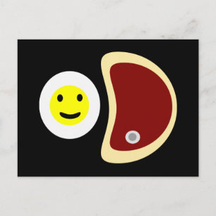 Carte Postale Steak et oeufs