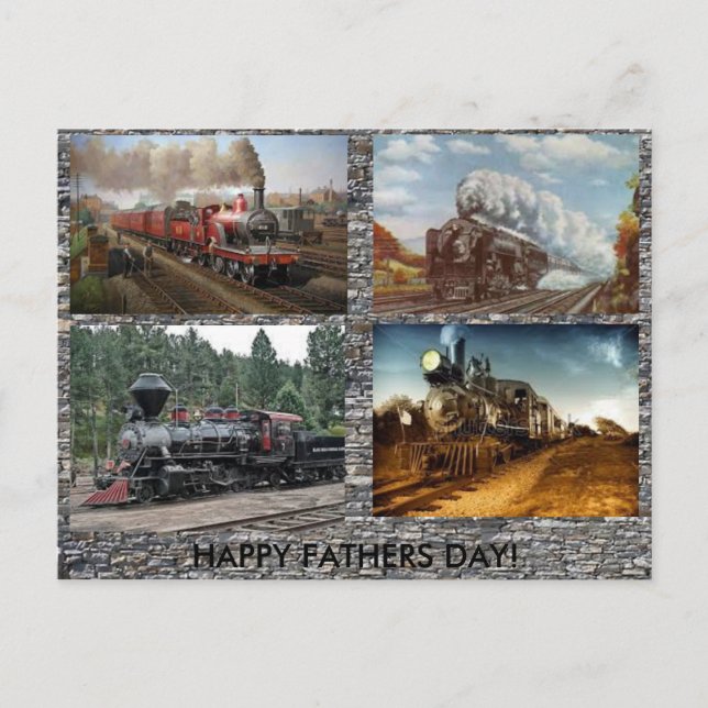 Carte Postale Steam Engines Fathers day card (Devant)