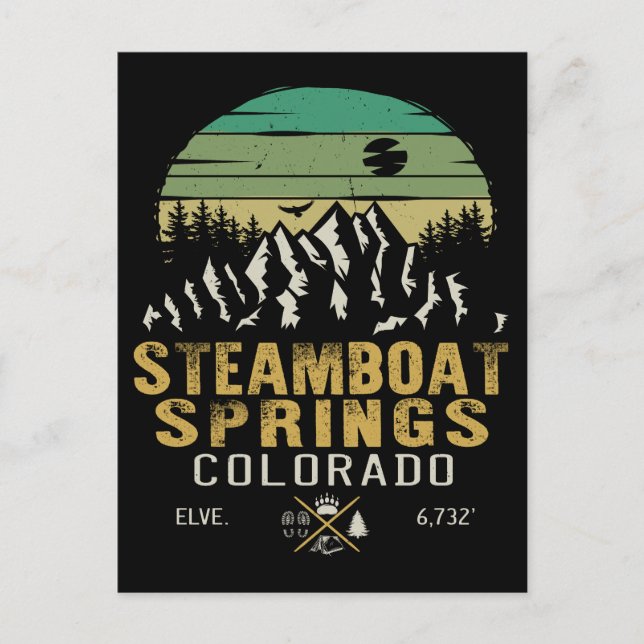 Carte Postale Steamboat Springs Colorado Mountain Camping Randon (Devant)
