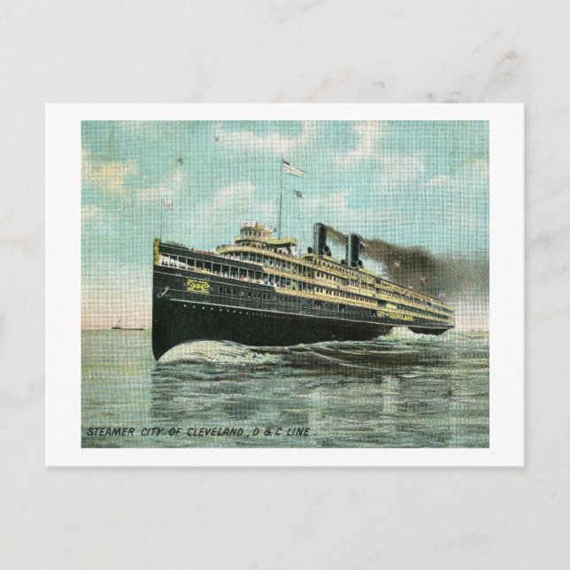 Carte Postale Steamer City of Cleveland 1909 Vintage (Devant)