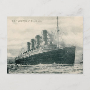 Carte Postale Steamer SS Lusitania
