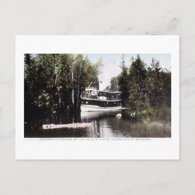 Carte Postale Steamer Topinabee au Devil's Elbow, Michigan (Devant)