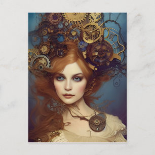 Carte Postale Steampunk Alice Imaginaire remarquable Portrait
