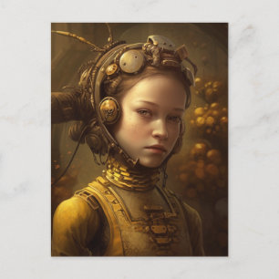 Carte Postale Steampunk Bee Keeper Portrait enfant