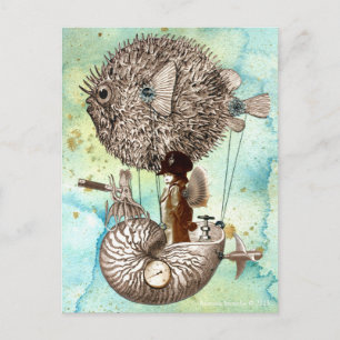 Carte Postale Steampunk Blowfish Mobile