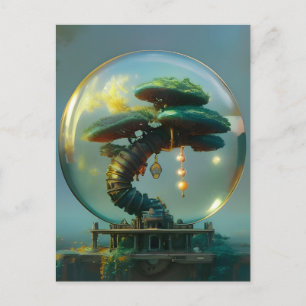 Carte postale Steampunk Bonsai Tree in Glass Orb