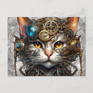 Carte Postale Steampunk Chat 1