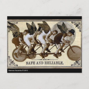 Carte Postale Steampunk Cyclists Postcard