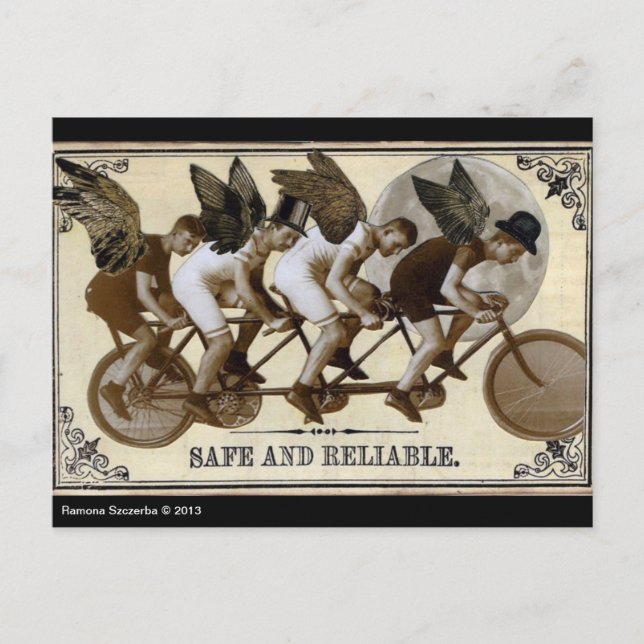 Carte Postale Steampunk Cyclists Postcard (Devant)