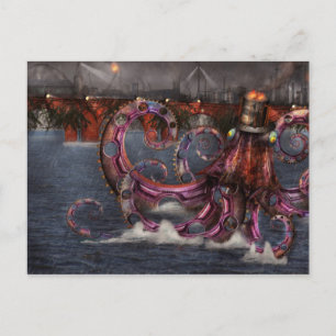 Carte Postale Steampunk - Enteroctopus magnifique roboticus