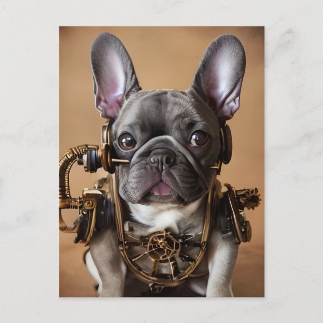 Carte postale Steampunk French Bulldog (Devant)