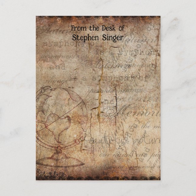 Carte Postale Steampunk Globe Travel Journal Papier (Devant)