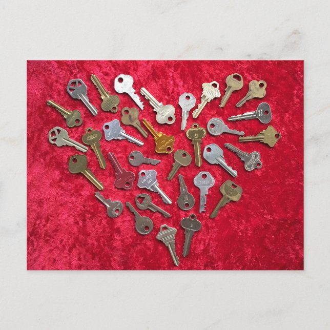 Carte Postale Steampunk HEART of Keys   Red postcard (Devant)