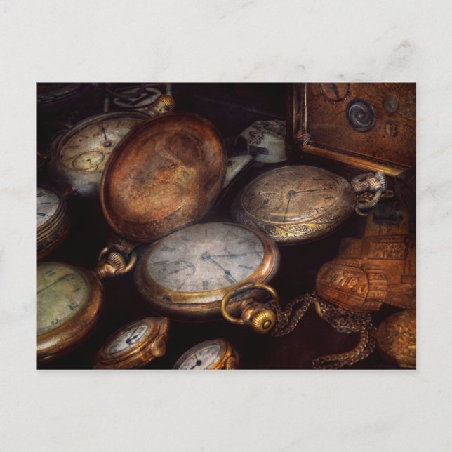 Carte Postale Steampunk - Horloge - Temps porté (Devant)