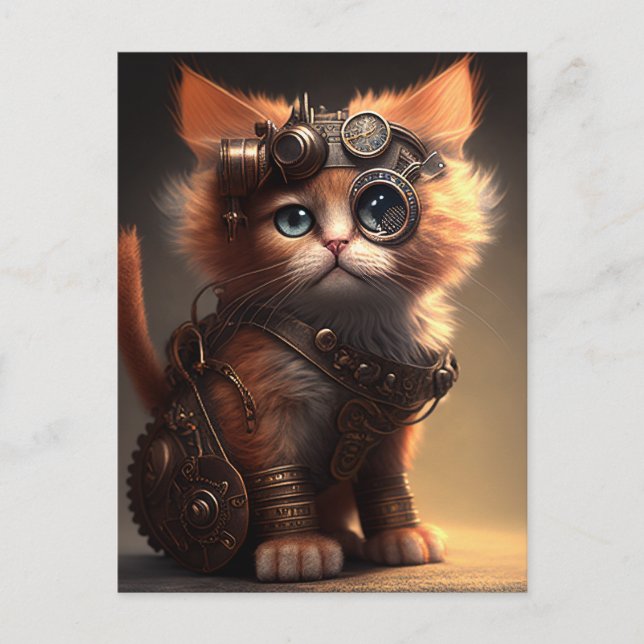 Carte Postale Steampunk Kitten (Devant)