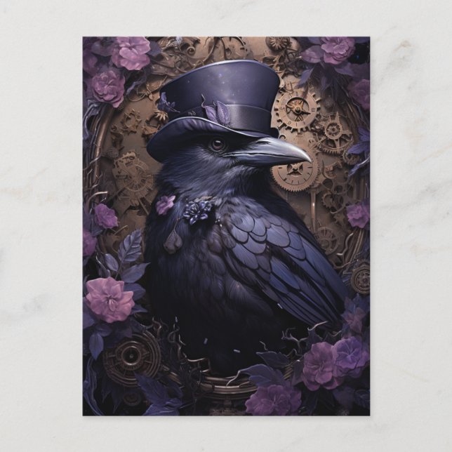 Carte Postale Steampunk Raven (Devant)