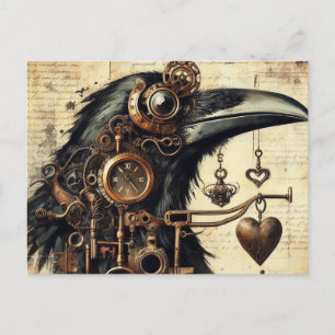 Carte Postale Steampunk Raven