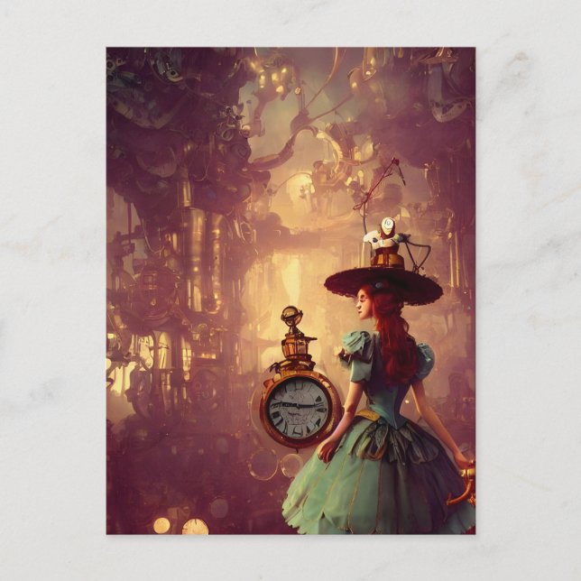 Carte postale Steampunk Time Keeper Lady (Devant)