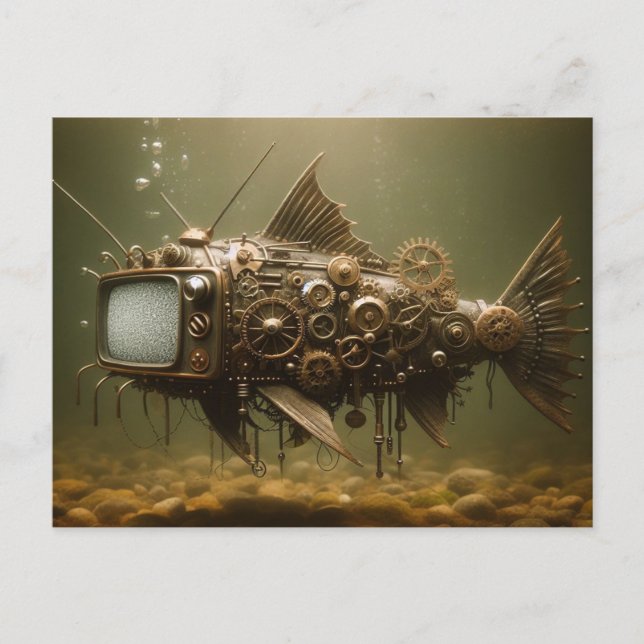 Carte Postale Steampunk TV Catfish (Devant)